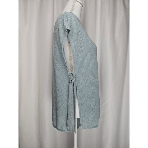 H&M WOMAN'S KNIT TUNIC BLOUSE TOP GRAY/BLUE SIZE XS - Picture 4 of 9